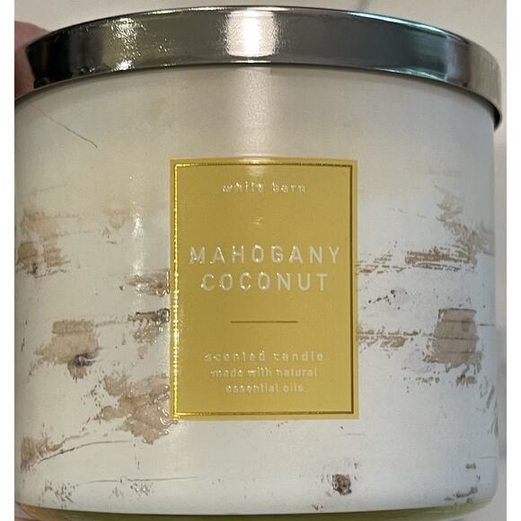 1 Bath & Body Works MAHOGANY COCONUT Large Scented 3 Wick Candle 14.5 oz - Picture 1 of 4
